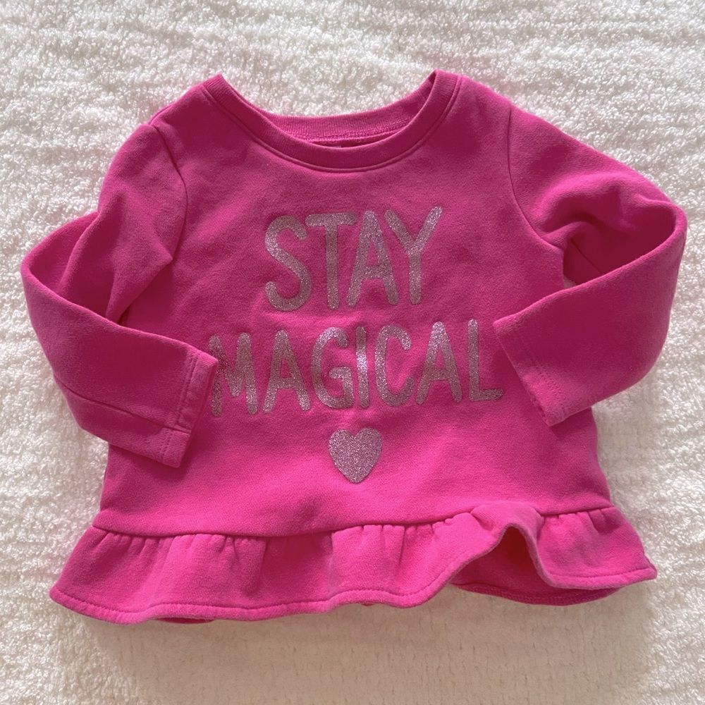 Carter’s “Stay Magical” Pink Sweater || size 12 months